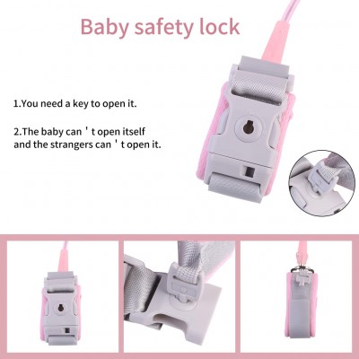 Children Anti lost Safety  Wristband Belt for walking  With Lock and Key 