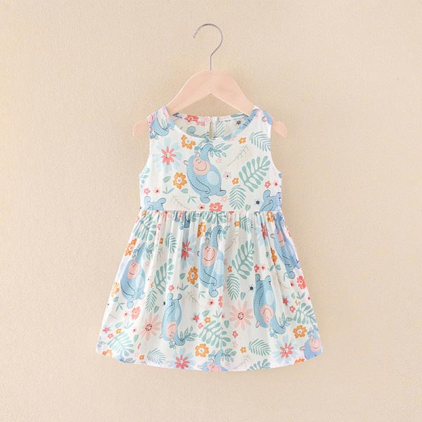 Summer Floral Cotton Silk Sling Dress for Baby Girls – Soft Skirt Kids Party & Casual Wear