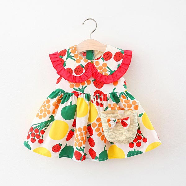 Stylish Cute Sleeveless Printed Dress for Baby Girls – Soft Summer Casual & Party Wear Dress