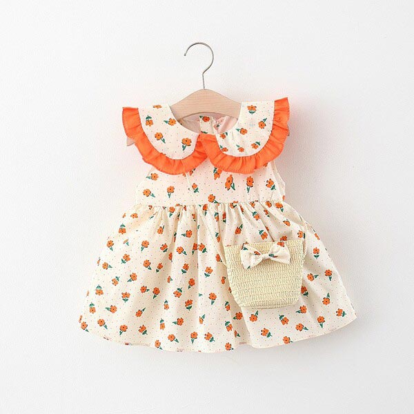 Stylish Cute Sleeveless Printed Dress for Baby Girls – Soft Summer Casual & Party Wear Dress