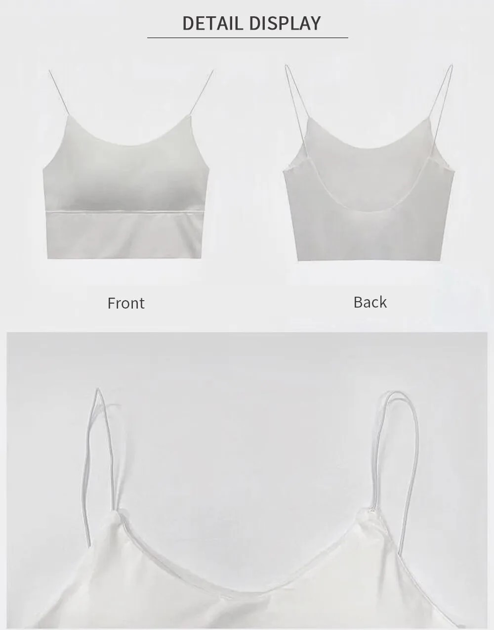 Women Crop Tops Sexy Summer Solid Color Camisole Ice Silk Tube Top Seamless Skinny Sports Tank Top Wireless Underwear Bra Bralet