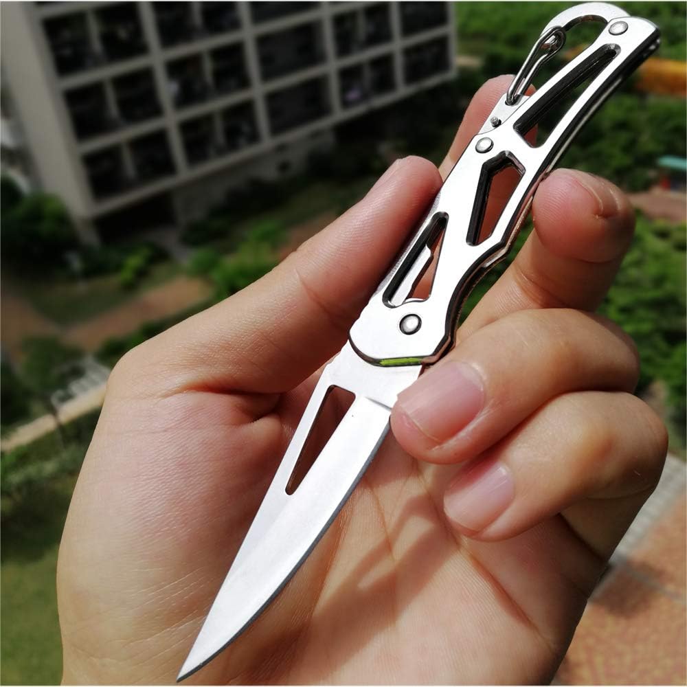 Pocket Folding Fruit Knife, Stainless Steel Outdoor Knife with Non-slip Handle for Kitchen Accessories