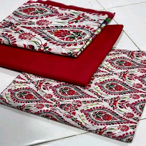 Digital Print Three Piece. জামা পায়জামা দুবাই সিল ওড়না কটন অল ওভার ডিজিটাল প্রিন্ট করা