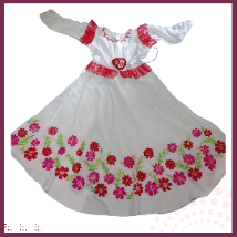 Hand embroidery colorful flowers Black frocks for girls, baby dress.