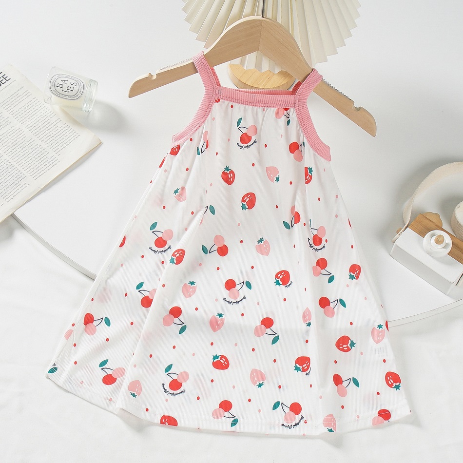 Summer New Children's Sling Princess Skirt Girl Baby Cool Breathable Comfortable dress Middle and Big Children Thin Skirt